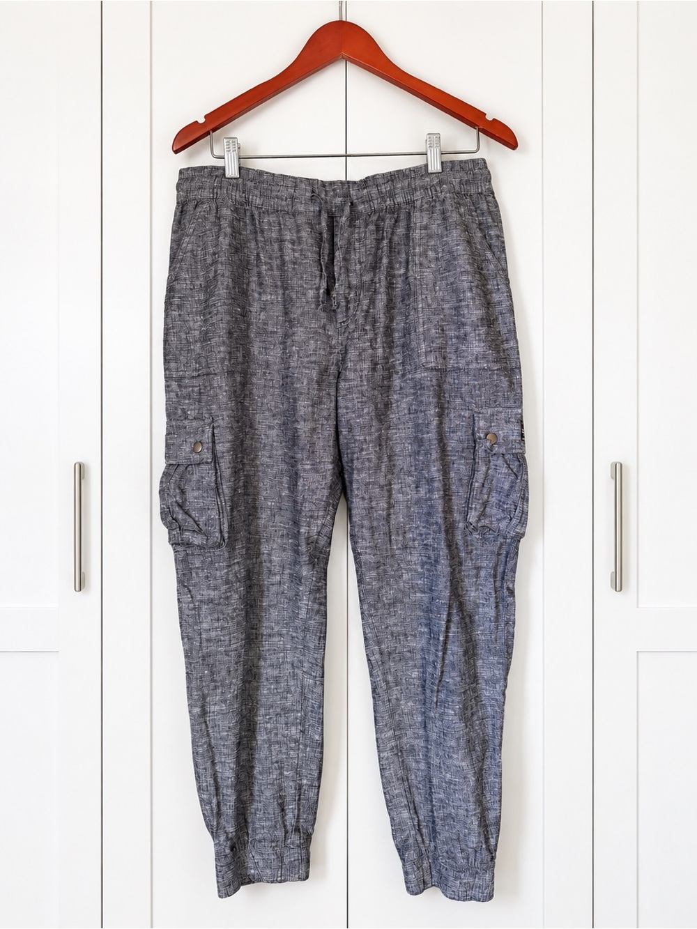 Silver Jeans Co Grey Textured Cargo Jogger Pants XL